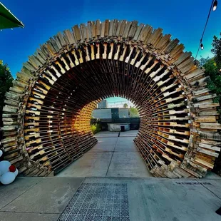 The arch made out of pallets