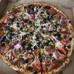 Large Supreme Pizza-- amazing!