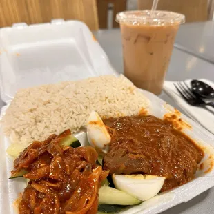 Nasi Lemak and Malaysian Milk Tea