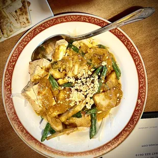 Gado-gado salad. Jicama, vegetables, fried tofu, and peanut sauce.