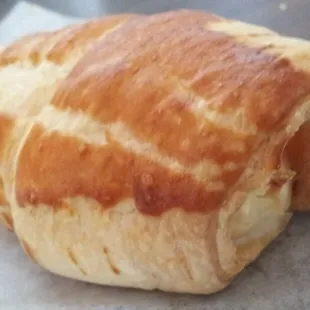 Canolli looking pastry with vanilla custard filling