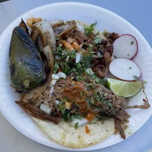 Carnitas taco &amp; al pastor taco