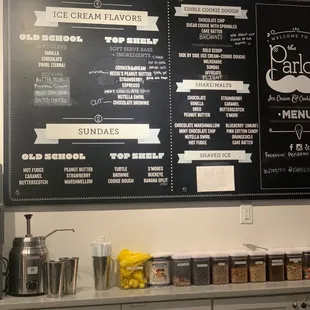 The menu!