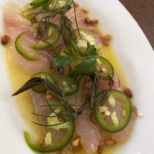 Crudo - great flavors but fish wasn&apos;t fresh and some jalapeños were a bit thick