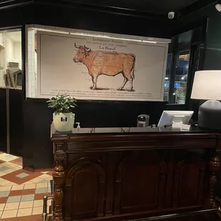 a cow on display
