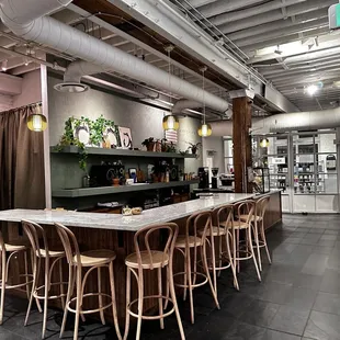 a view of the interior of a coffee shop