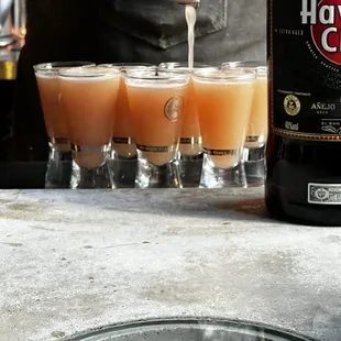 Johnny makes the best shooter shots with all kinds of yummy goodness!