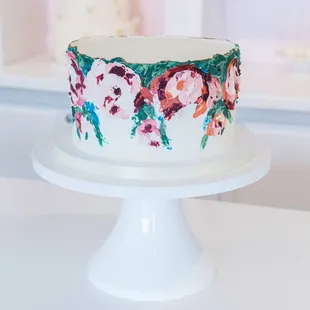 a cake decorated with flowers