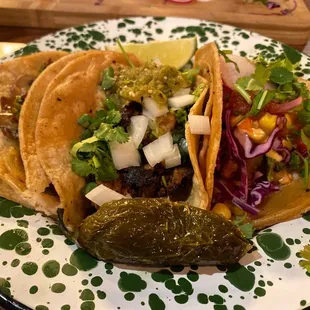 Mushroom, Baja, Carnitas Tacos