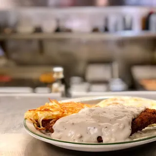 Cowboy Chicken Fried Steak And Eggs