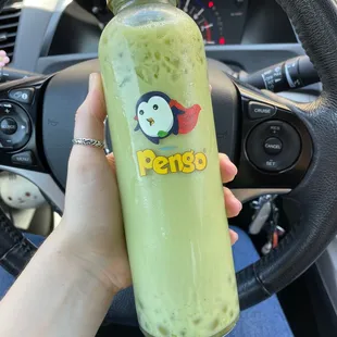 Thai Green Milk Tea with crystal boba &amp; light ice