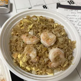 Shrimp fried rice. Only 4 pieces of shrimp.