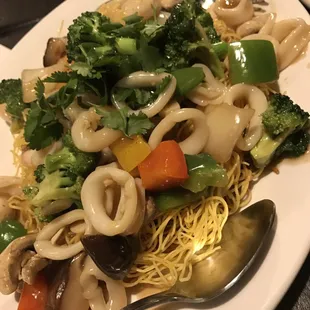 Seafood Pan Fried Noodles