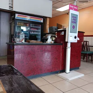 the counter and seating area