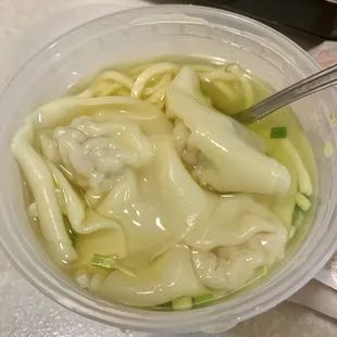 Wonton and noodle soup