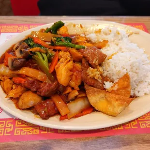 Triple Delight with white rice