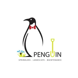 a penguin with a red bow tie