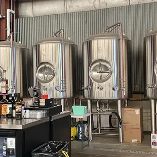 Beer tanks behind the bar