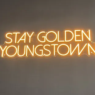 Neon sign inside Penguin City Brewery