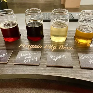 Typical flight of beers
