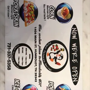 the menu