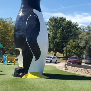 Gigantic penguin statue