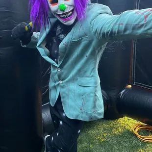 Scare Actor In The Inflatable Maze