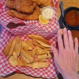 Large fish and chips