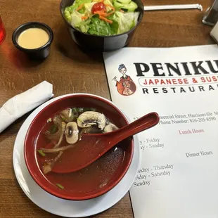 House soup and salad