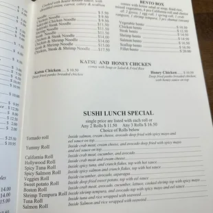 Inside the menu