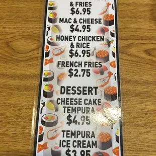 Kids Menu