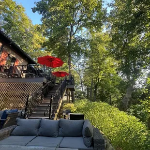 Lower level of patio looking up