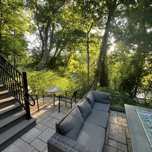 Lower patio next to wine cellar