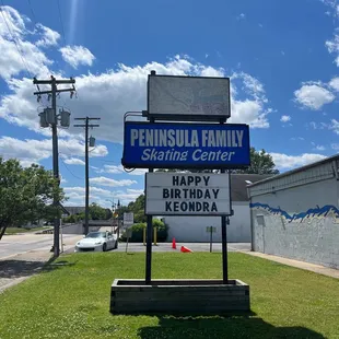 The sign out front