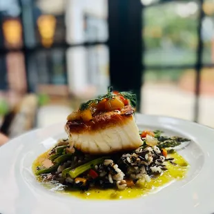 a plate of food on a table