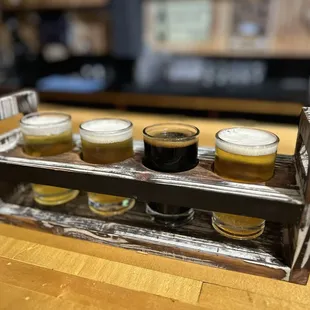 Impromptu date night continued. Beer flight. Yessss!!!