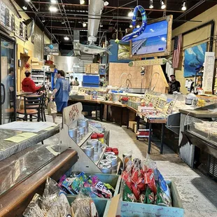 interior, sushi and sashimi