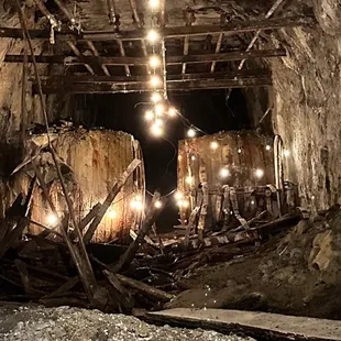 historic lagering caves, viewable from the tunnels in our biergarten