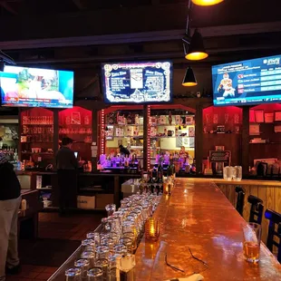 From my seat at the bar.  A great view of the seasonal menu of beers