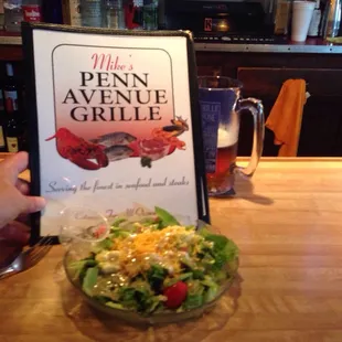 Salad w/dinner. Gorgonzola dressing. Another visit to my fav steak place