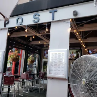 a fan outside