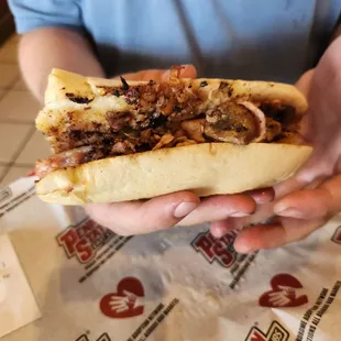 This was my partners Philly cheesesteak. It was delicious.