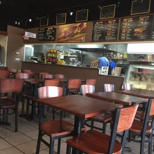Inside seating and counter area