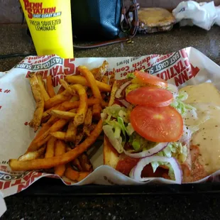 Italian sub with small fries