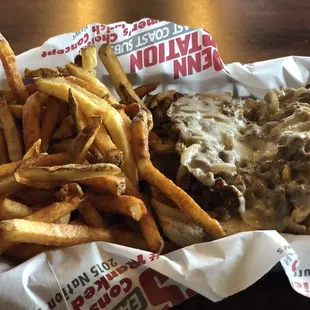 Philly and fries. Seasoning on this cheesesteak was so good.