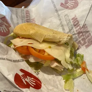 Turkey &amp; Provolone...not grilled like it was supposed to be.