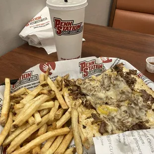 Small Ghost Pepper cheesesteak and regular fries