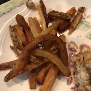 Burnt cold French fries