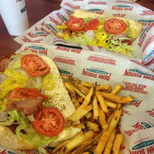 Toasted Italian sub &amp; some killer french fries!