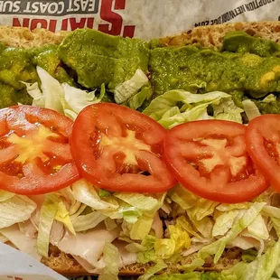 Turkey Avocado Sandwich at Penn Station Troy